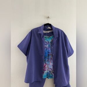 Passport 3 pieces capri purple pants set 2X